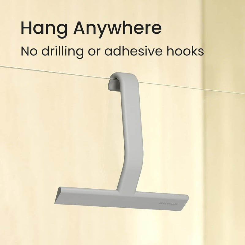 dancemoon JustHang Shower Squeegee for Glass Doors, All-One-Piece Silicone with Built-in Hook Design for Easy Hanging, Household Window Mirror Squeegee for Bathroom, Glass, Kitchen, Tile Wall, Car - Image 3